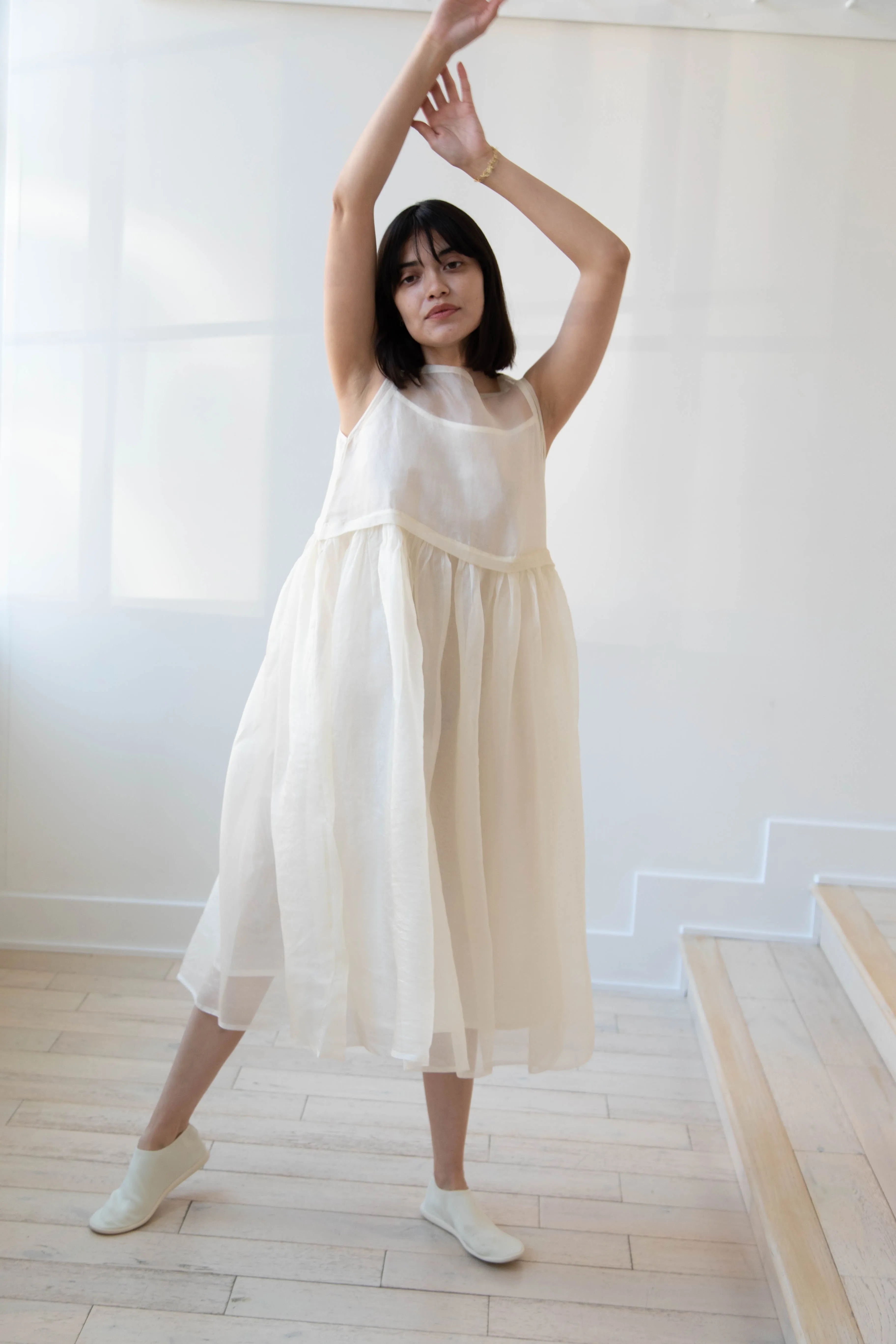 RB by Runaway Bicycle | Silk Organza Anna Dress in Cream
