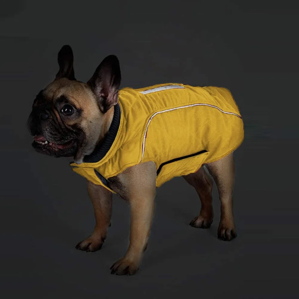 Reflective Winter Pet Dog Coat Puppy Vest Dog Jacket Pets Clothes Yellow