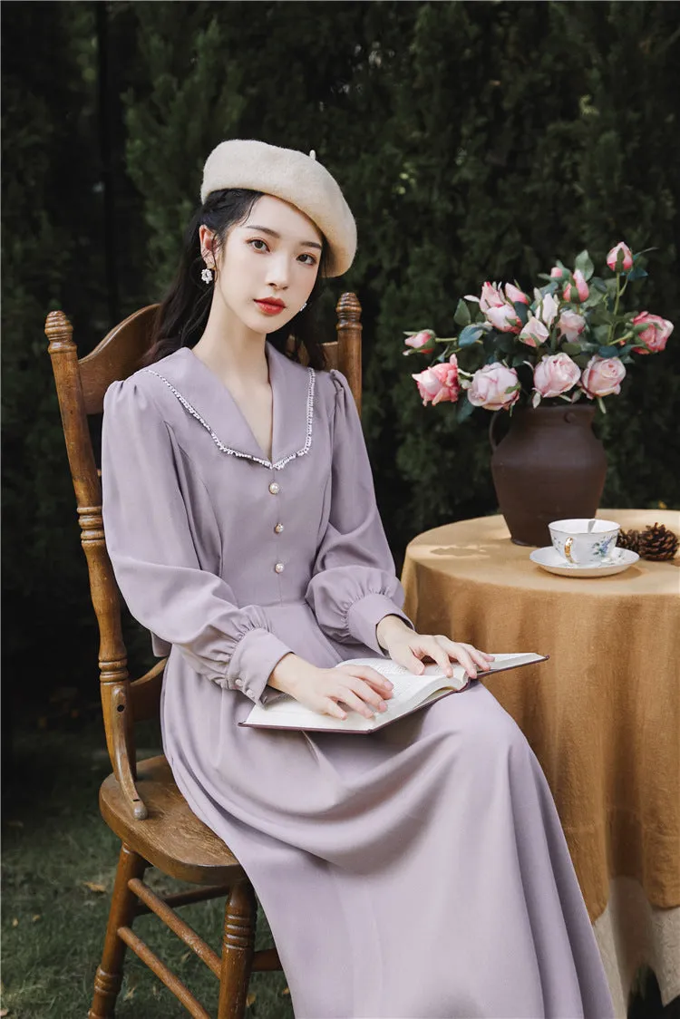 Retro 50s V Neck A-Line Dress