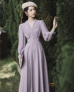 Retro 50s V Neck A-Line Dress