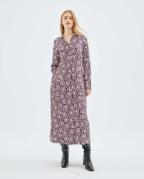 Retro Geometric Print Midi Dress