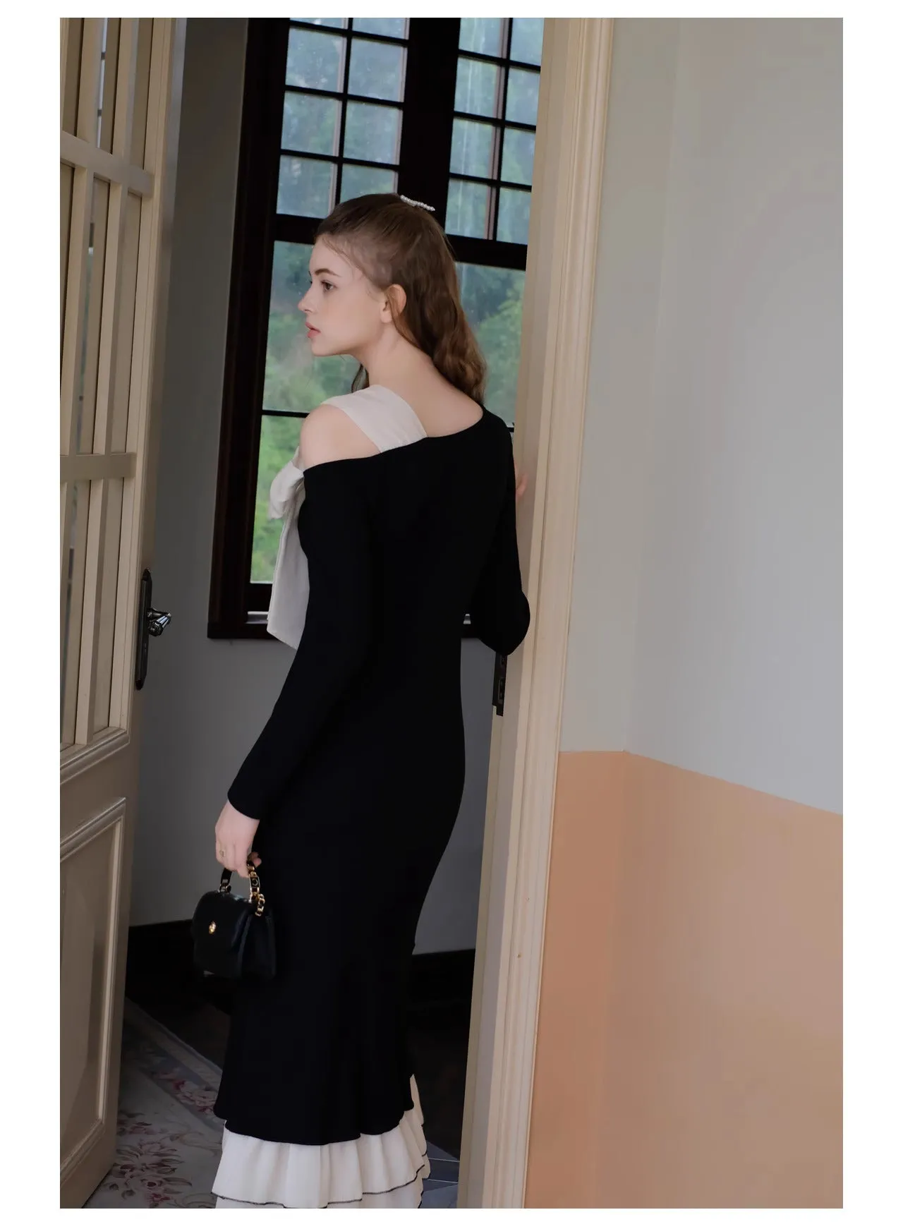 Retro Parisian Black Bow Tie Dress