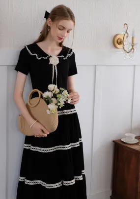 Retro Parisian Black Dress