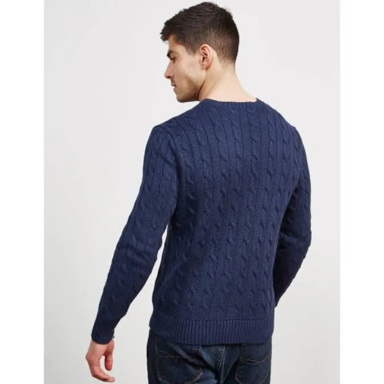 RL Cable Knit Cotton Sweater Navy