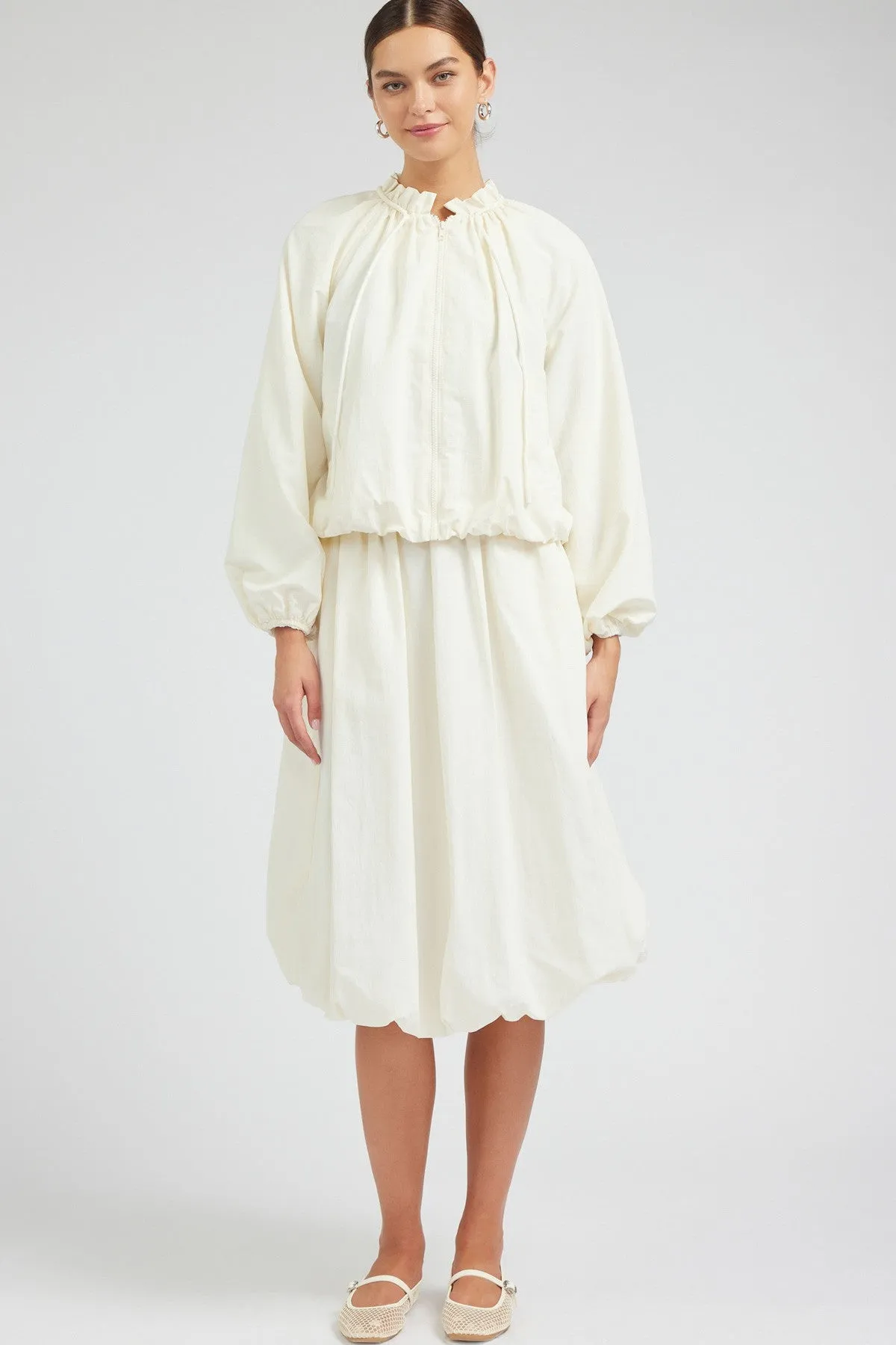 Ruffle Jacket & Bubble Skirt - Cream