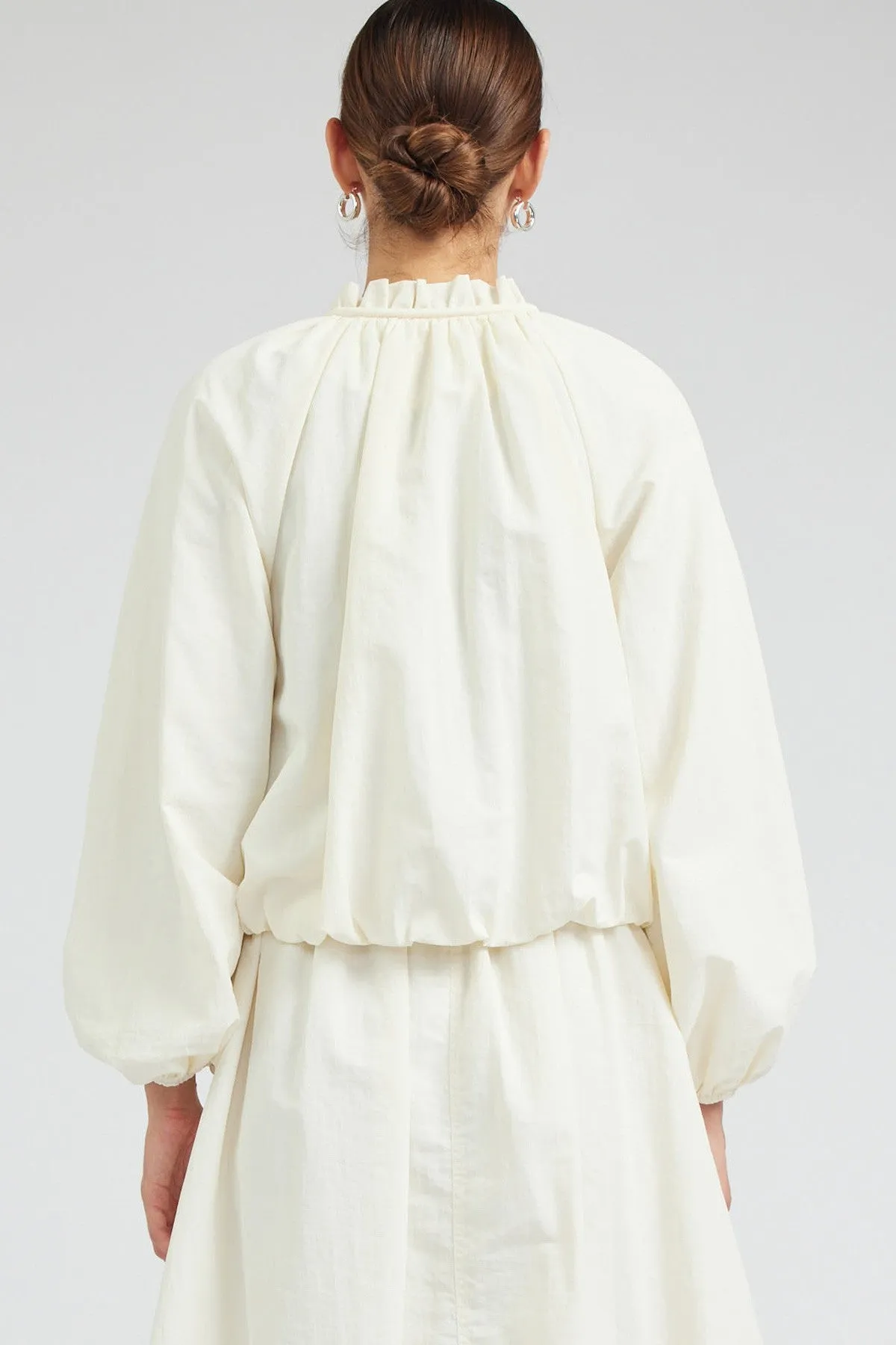 Ruffle Jacket & Bubble Skirt - Cream
