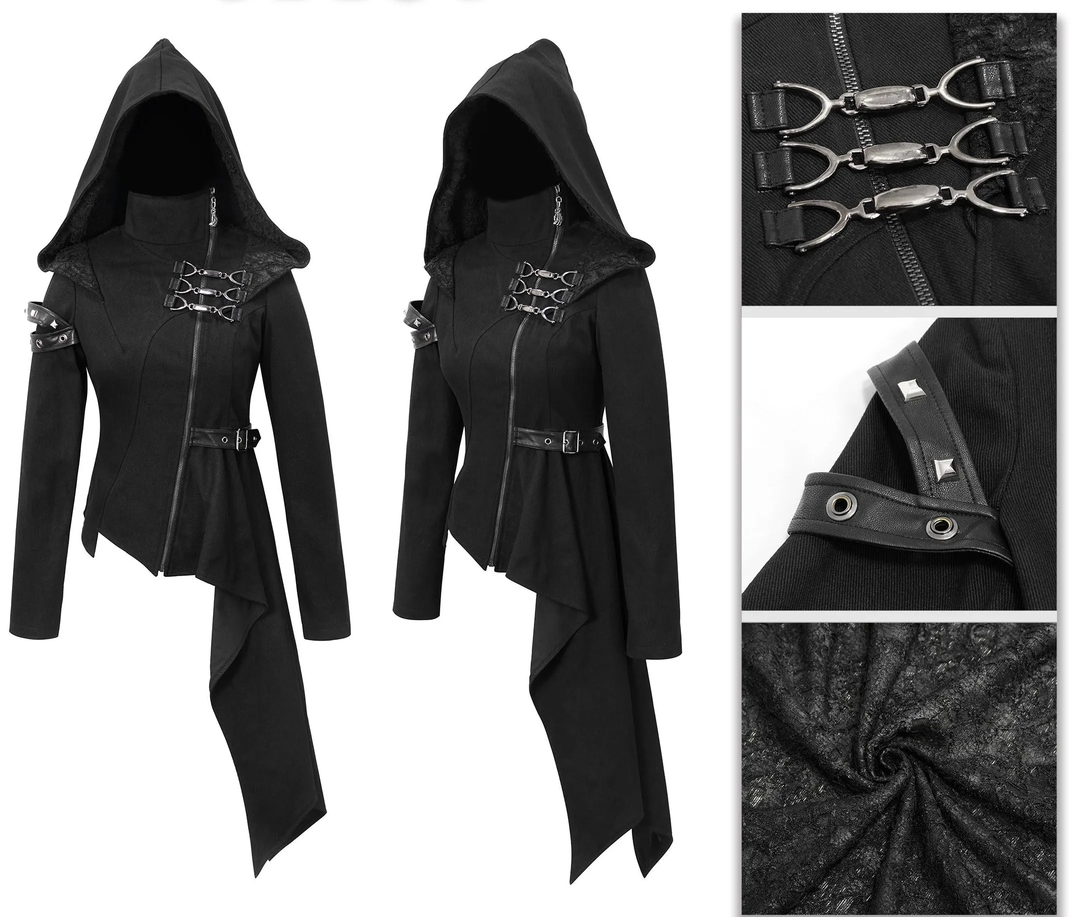 'Sangoma' Punk Zip-Up Hooded Jacket