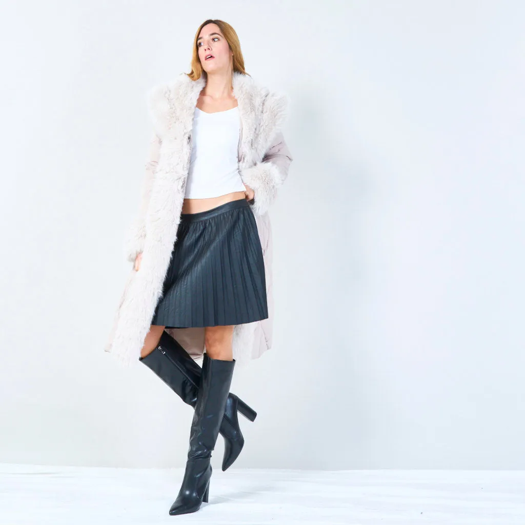Sanny | Quilted Coat With Fur-trimmed Hood and Cuffs