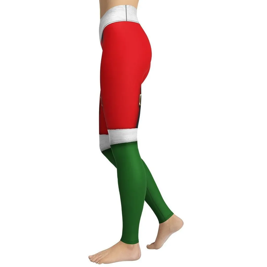 Santa Suspenders Yoga Leggings