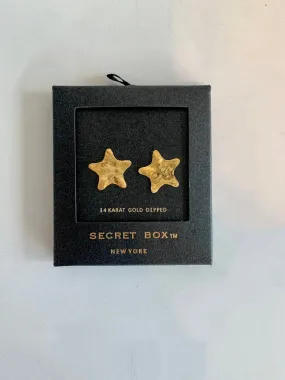 Secret Box Gold Star Earrings