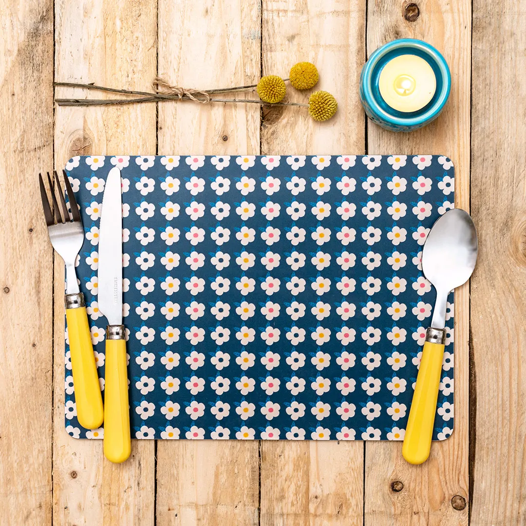 Set Of Four Colourful Retro Floral Placemats - With Options - Enamelhappy