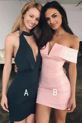 Sexy Tight Short Prom Dress,Simple V Neck Homecoming Dress Party Dress,SH120