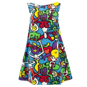 Shift Shaper Dress - Blue Cotton Tiffy