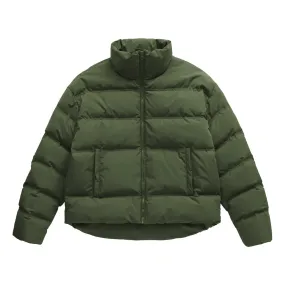 Short Puffer Jacket in Army Green