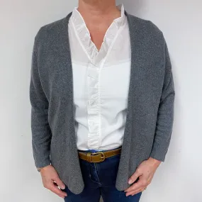 Slate Grey Cashmere Edge to Edge Cardigan Large