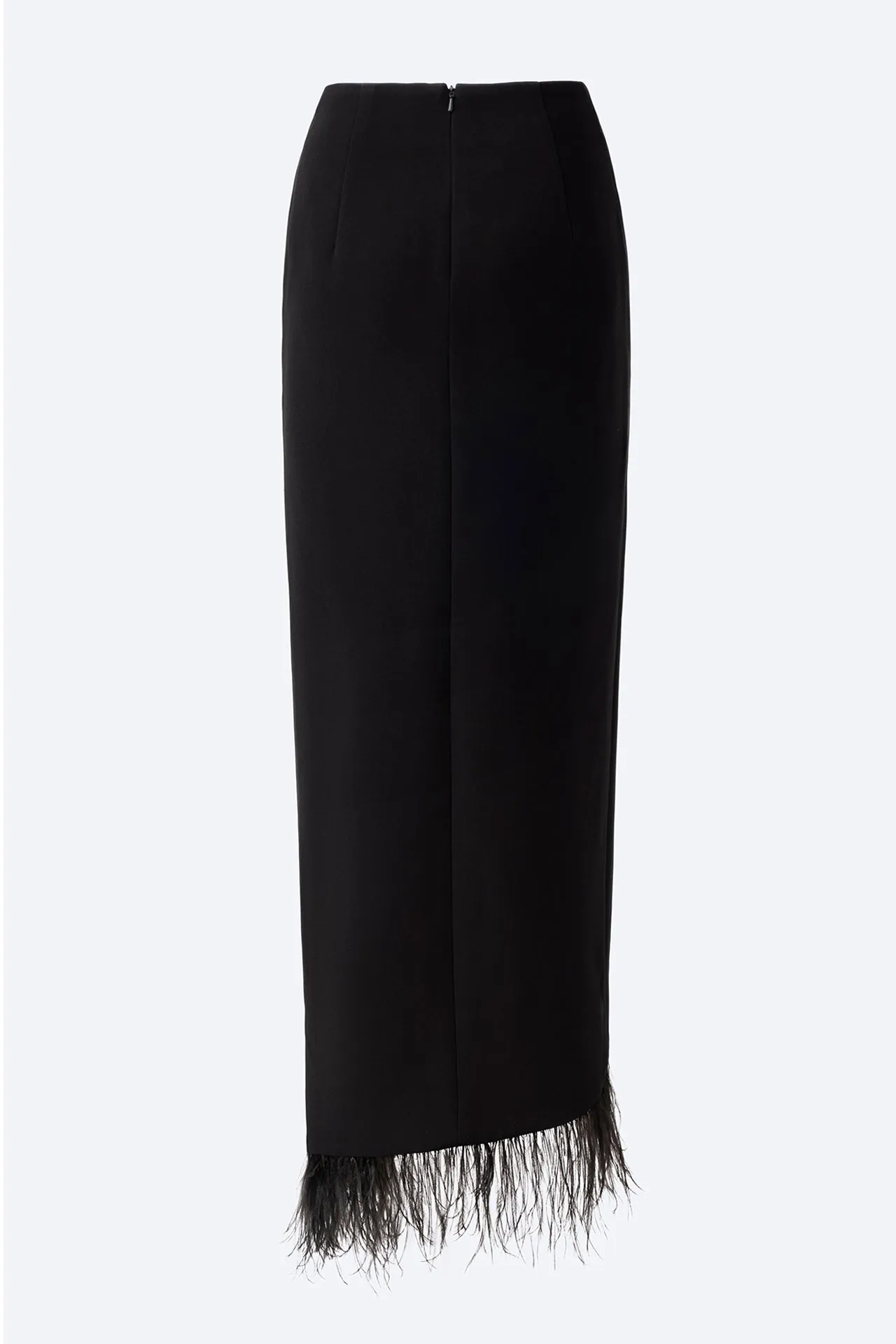Sleeveless Blazer and Skirt with Feathers