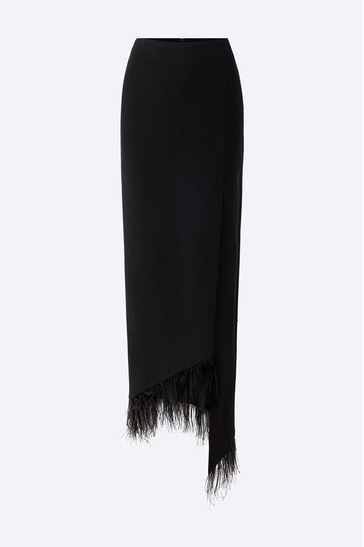 Sleeveless Blazer and Skirt with Feathers