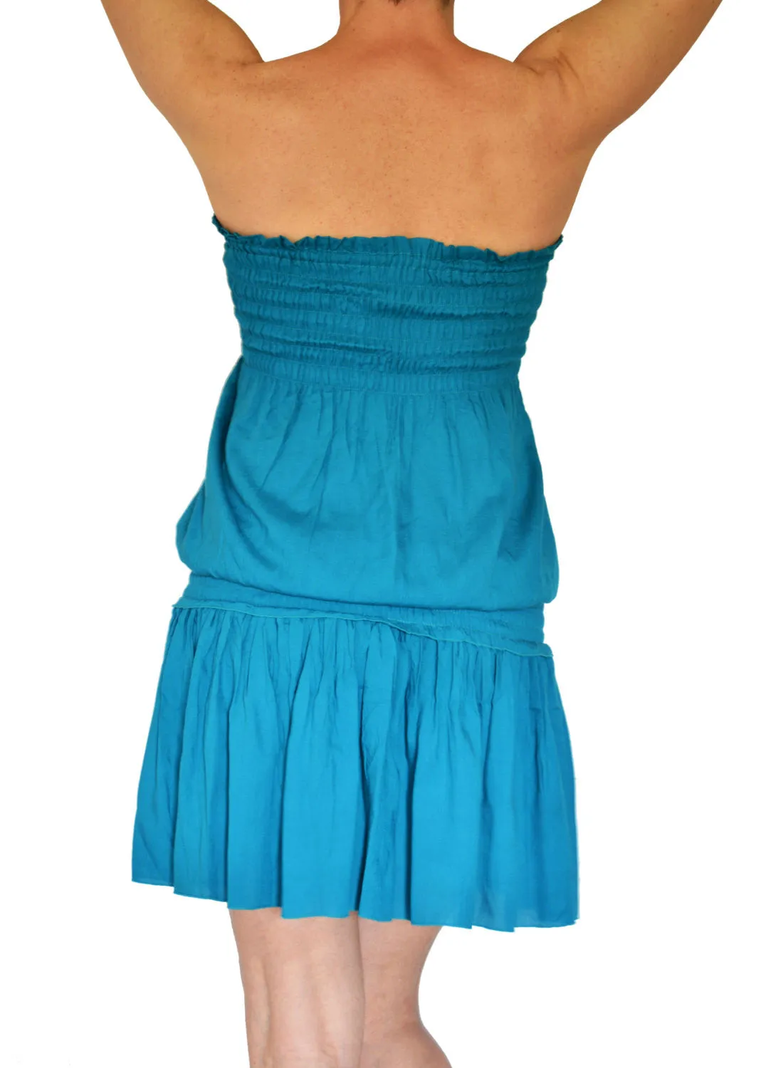 Sleeveless Short Dress-Teal