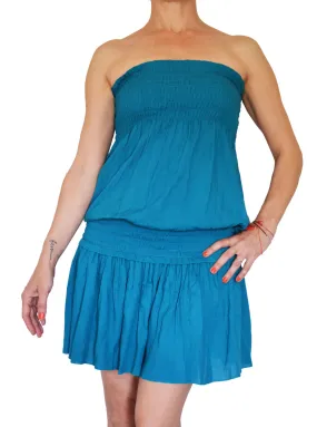 Sleeveless Short Dress-Teal