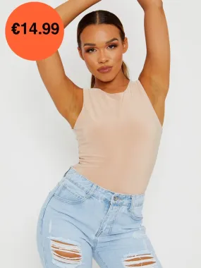 Stone Sleeveless Slinky Bodysuit