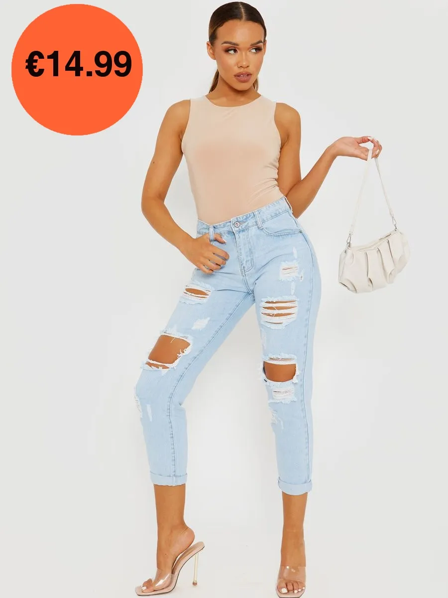 Stone Sleeveless Slinky Bodysuit