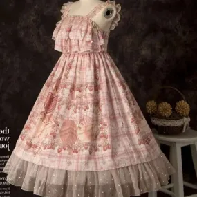 Strawberry Starling Bird     Cutecore  Dress Kawaii Academia Y2K Cottagecore Coquette Fairycore Dollette Princesscore