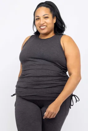 SuperSoft Cinch Tank - Heather Black