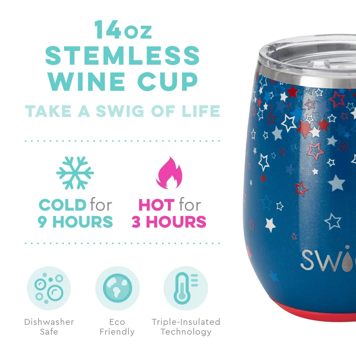 Swig Life - Star Burst Stemless Wine Cup (14oz)