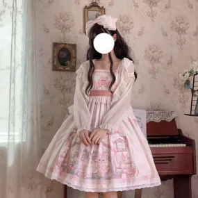 Teddy's Playdate      Dress with Optional Hair Accessory Set Kawaii Academia Y2K Cottagecore Coquette Fairycore Dollette Princesscore