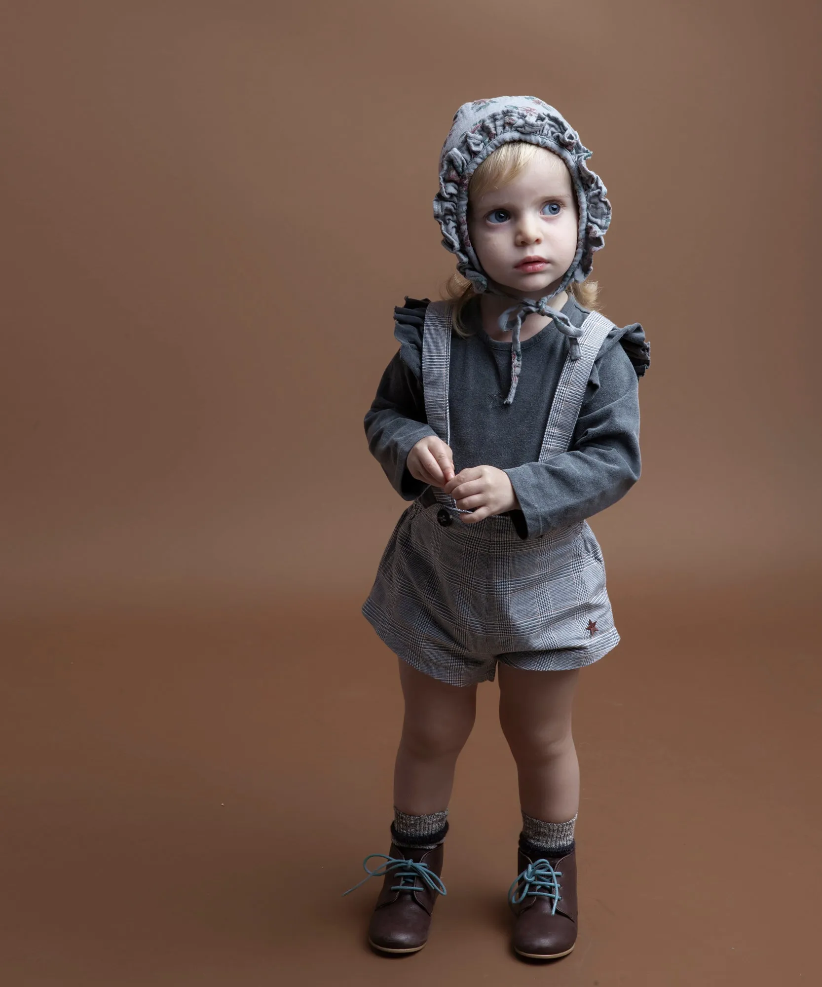 Tocoto Vintage Grey Plaid Overall