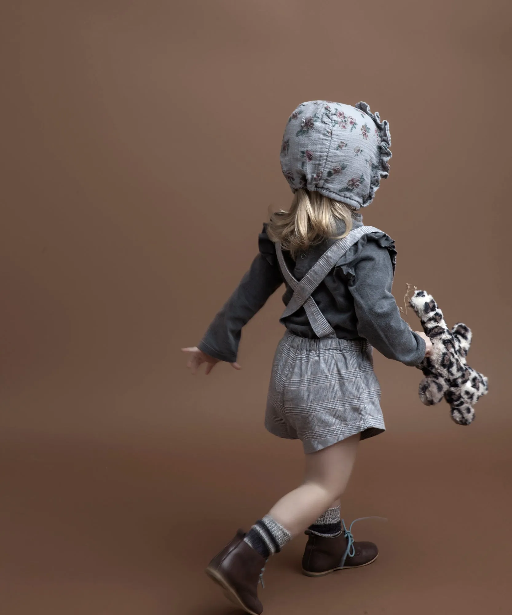 Tocoto Vintage Grey Plaid Overall