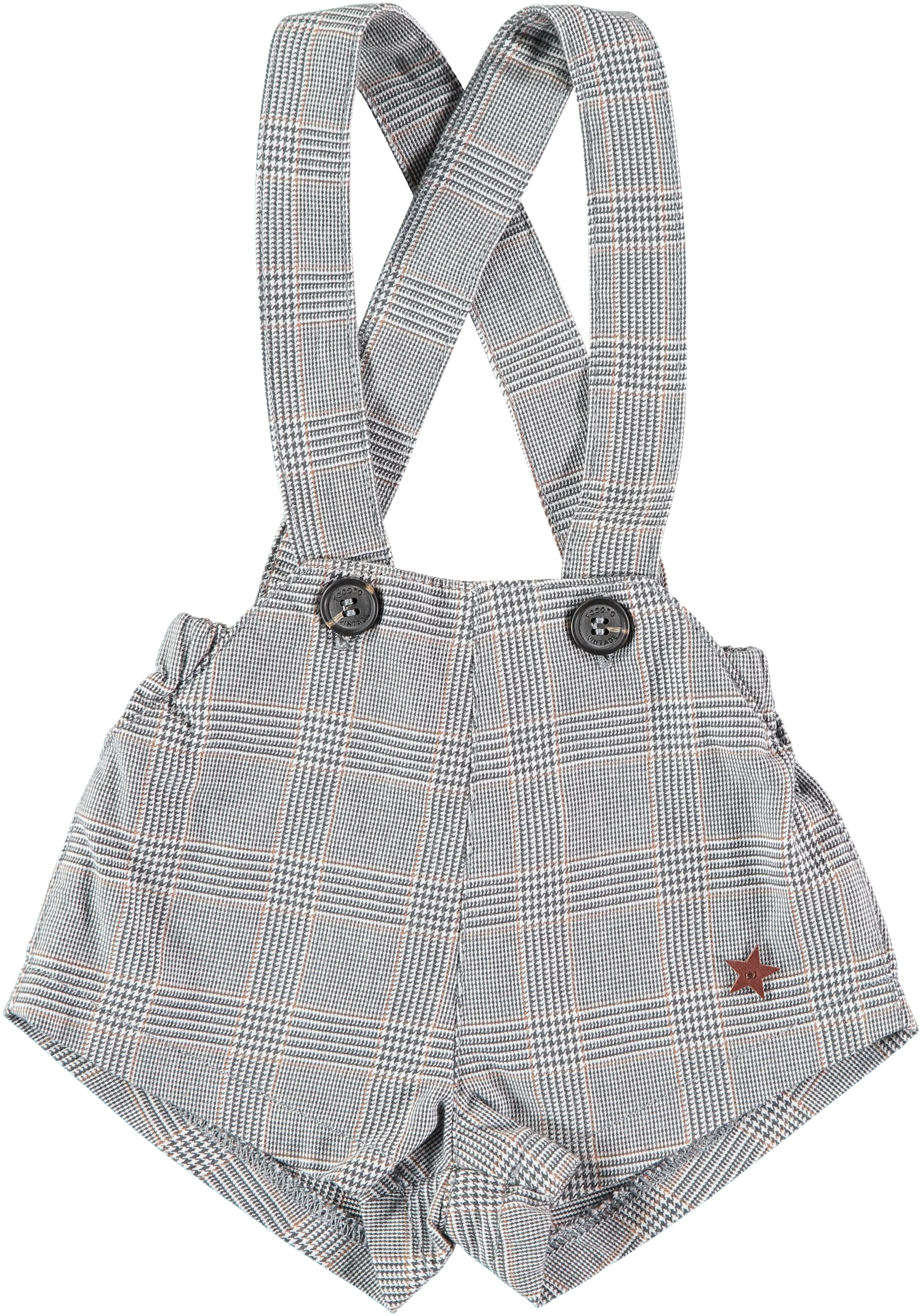 Tocoto Vintage Grey Plaid Overall