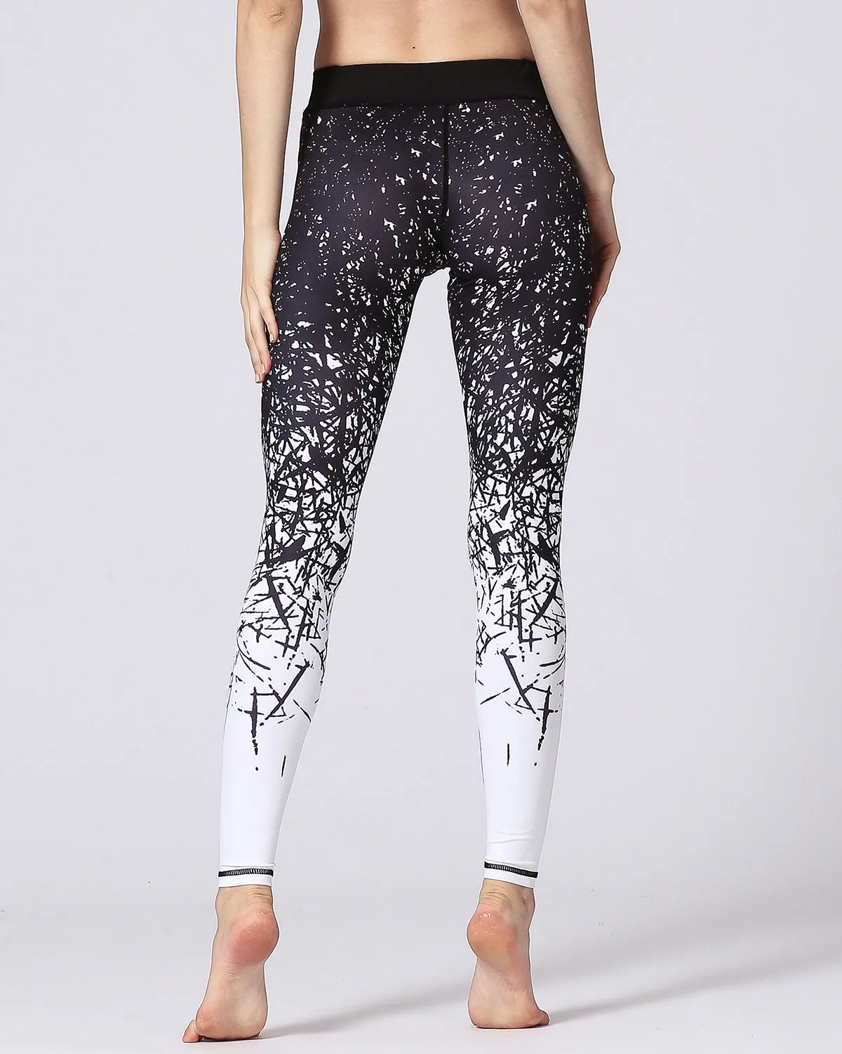 Tree Branch Silhouette Leggings - Black