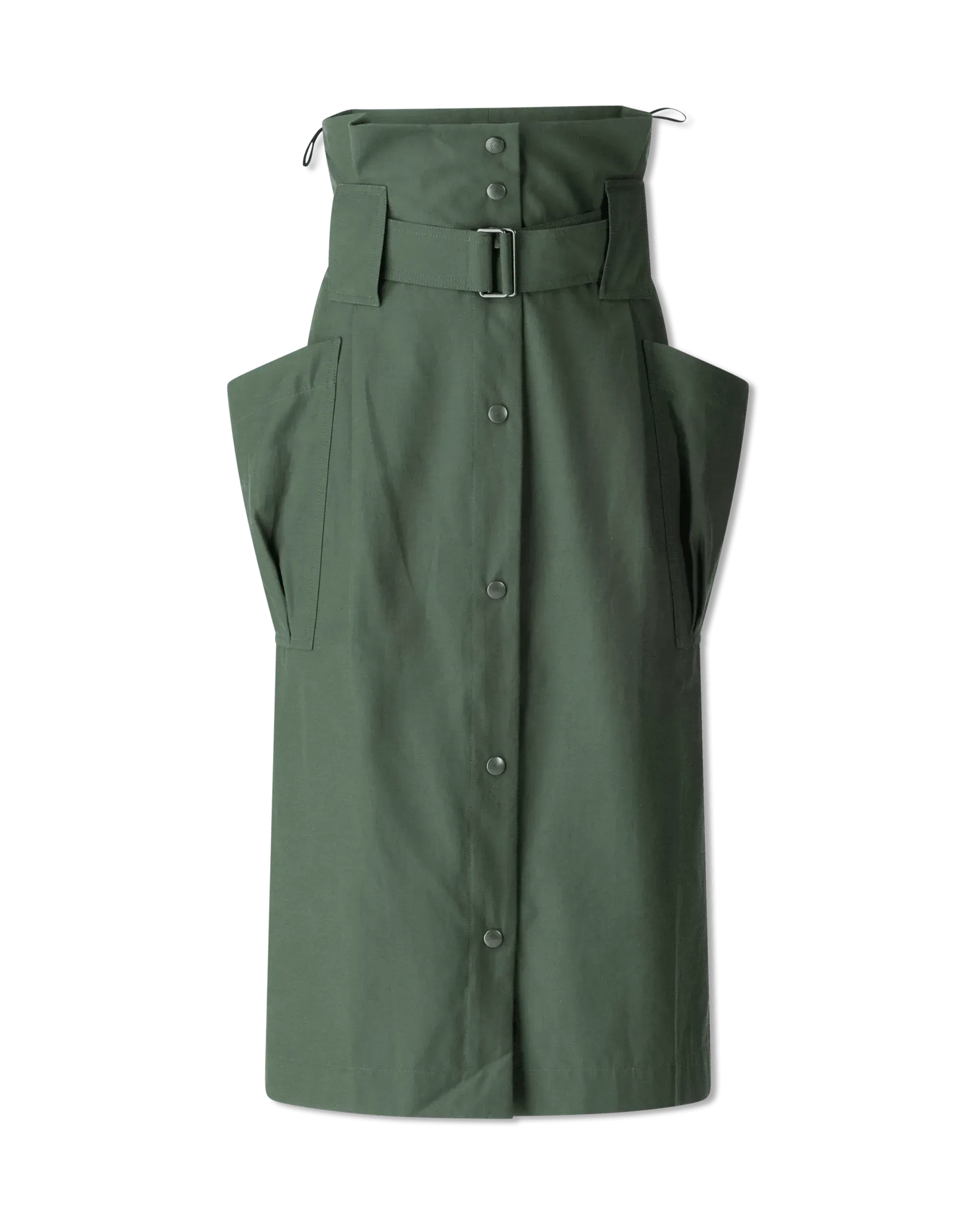 Twill Belted Midi Skirt