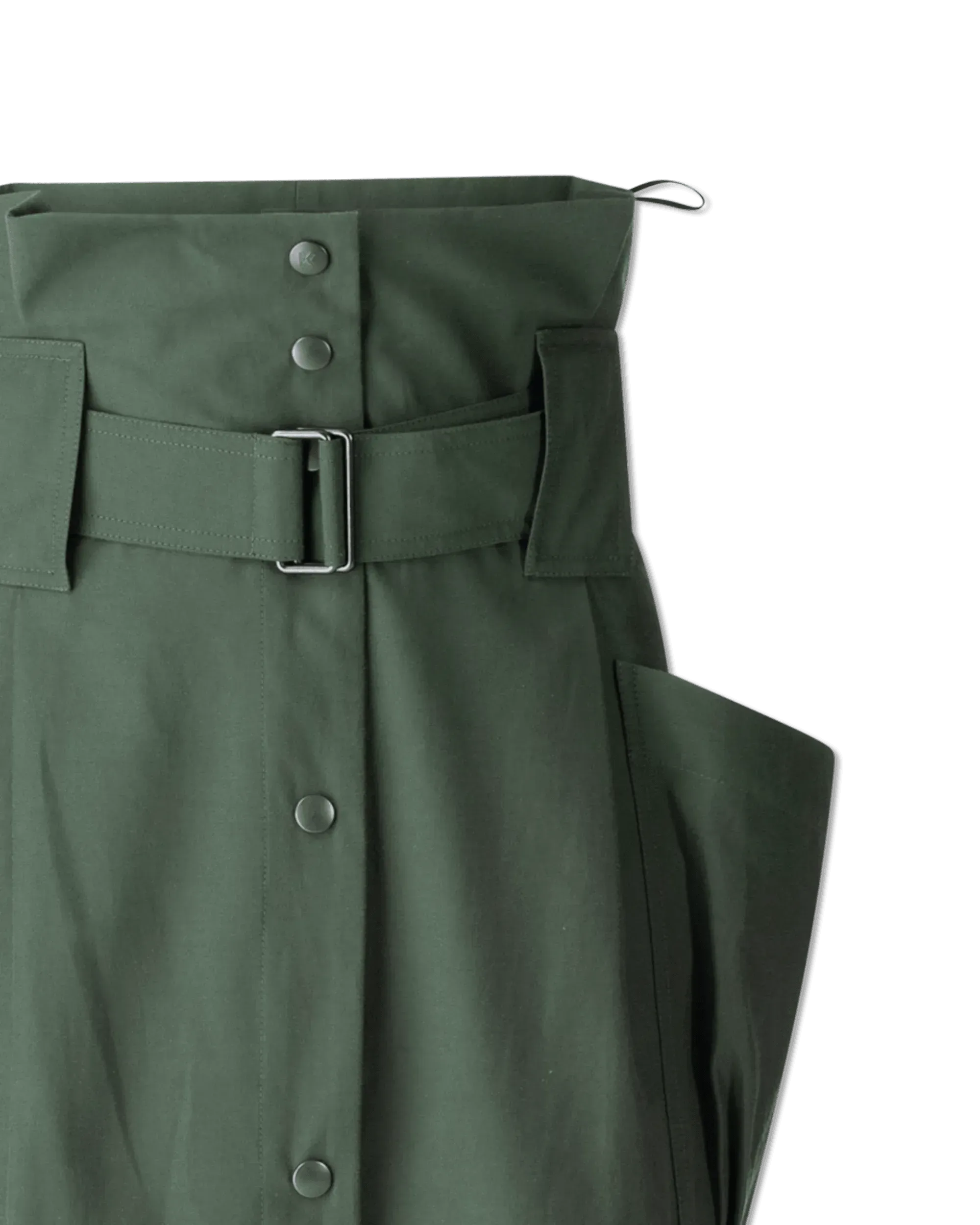 Twill Belted Midi Skirt
