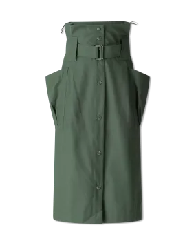 Twill Belted Midi Skirt