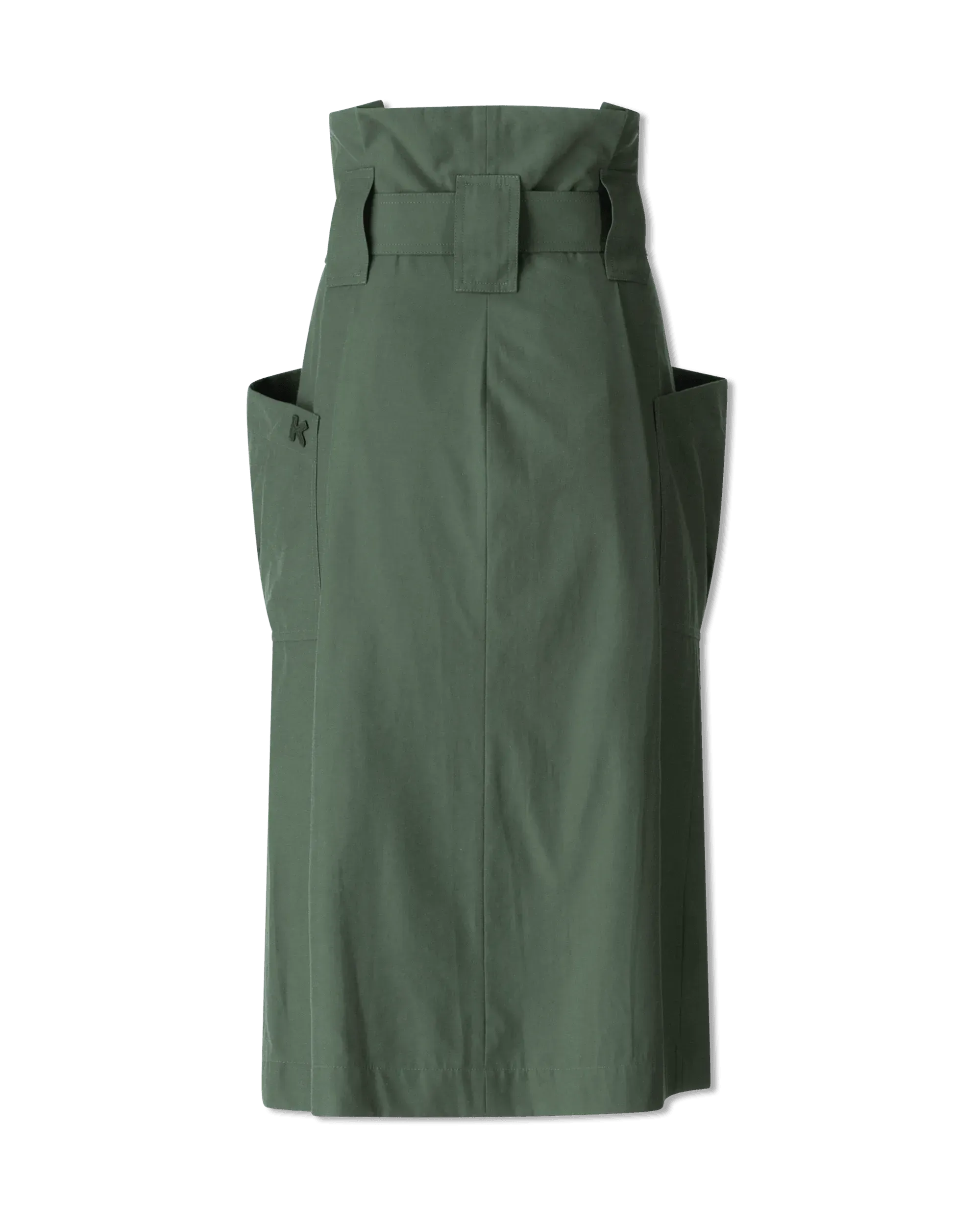 Twill Belted Midi Skirt