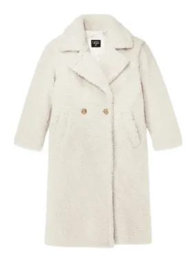 UGG Gertrude Long Teddy Coat in Winter White