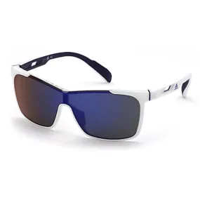 Unisex Active Mirror Sunglasses White and Blue