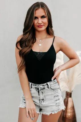 Vika Seamless Ribbed Bodysuit (Black)