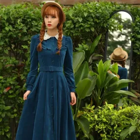 Willa vintage dress, Vintage French dress, vintage dress, floral dress, cottagecore dress, French dress, corduroy, 1940s