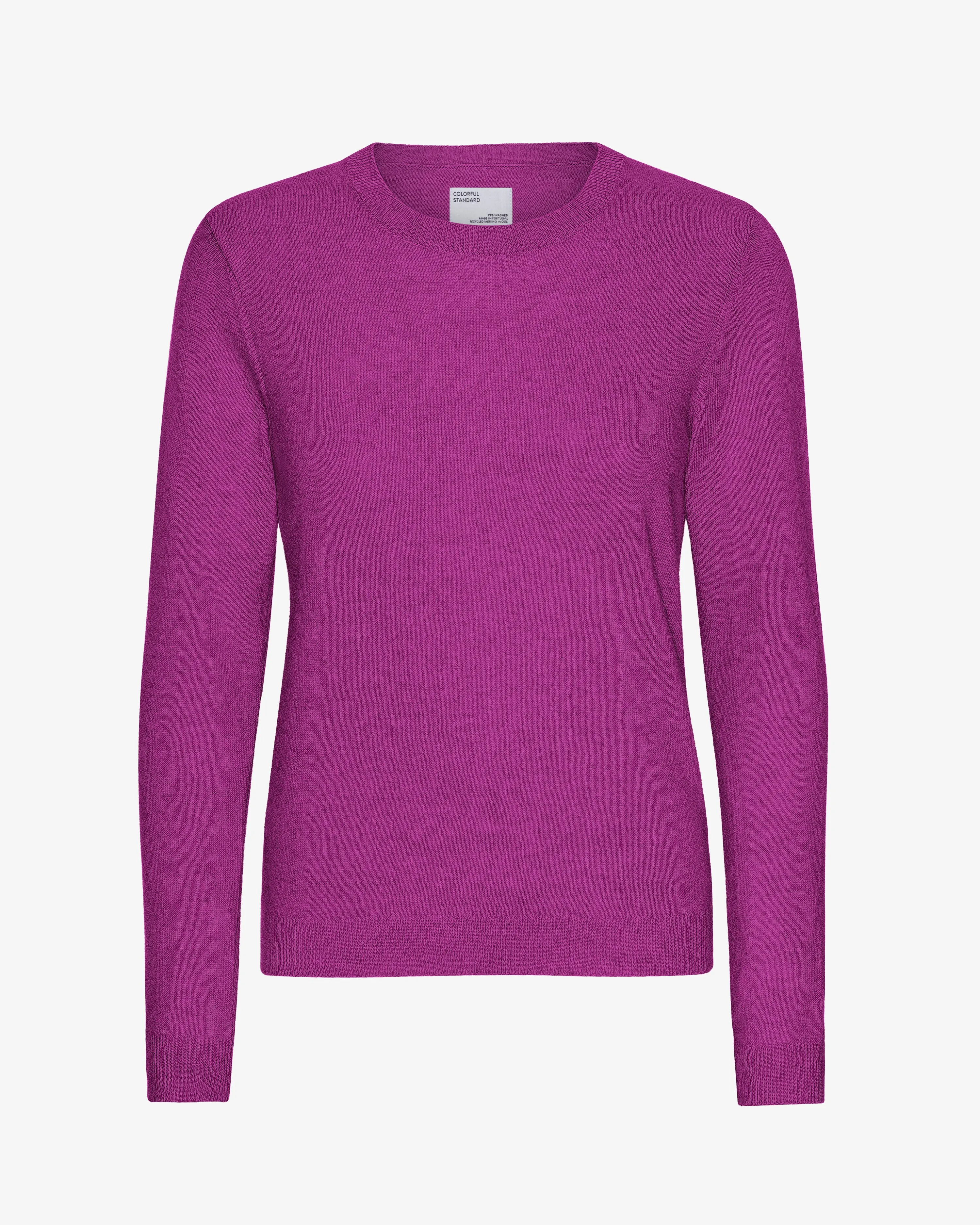 Women Light Merino Wool Crew - Magenta Blaze