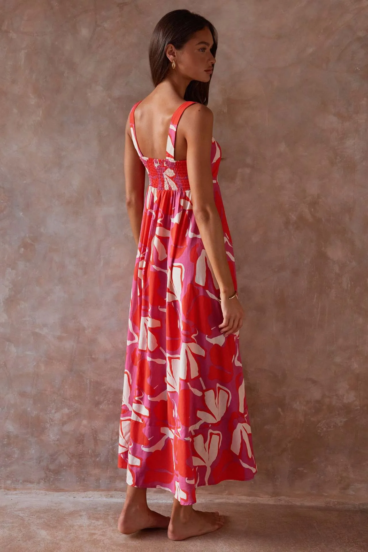 Women Sexy Summer Holiday Floral Print Fit Horn Strap Dress