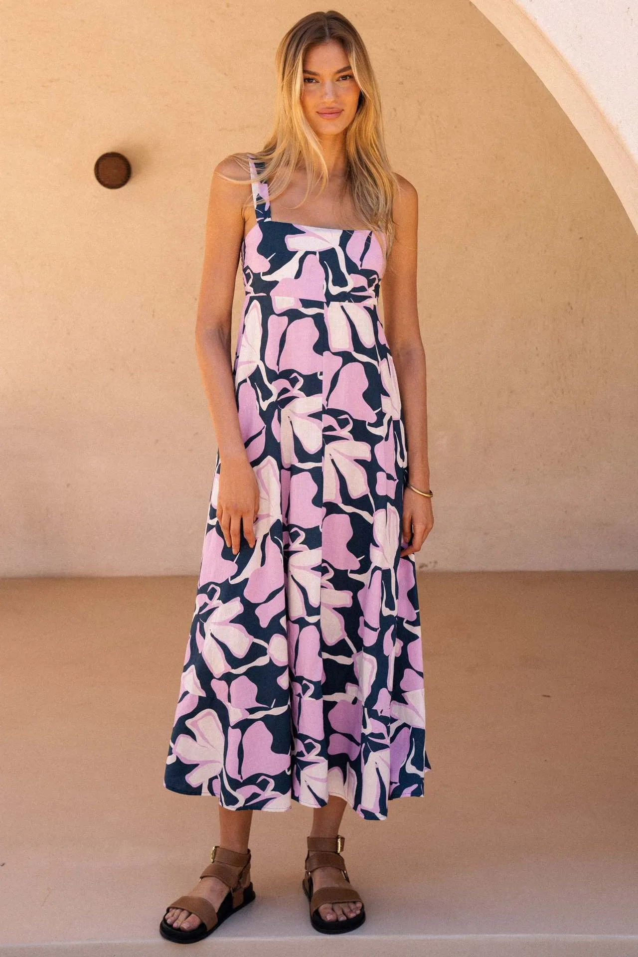 Women Sexy Summer Holiday Floral Print Fit Horn Strap Dress