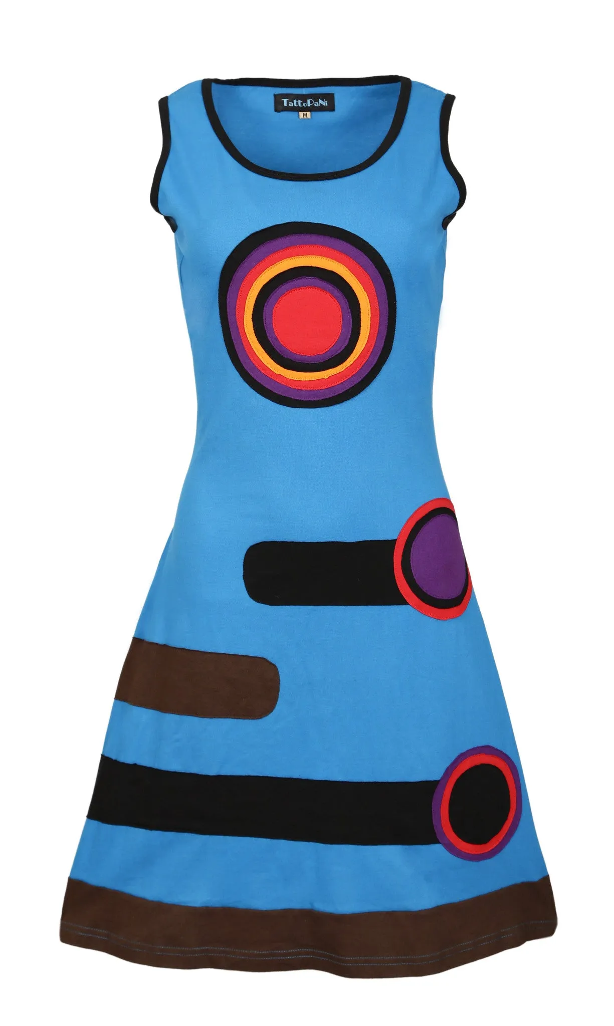 womens-sleeveless-summer-sun-dress-s-with-multicolored-patch-design