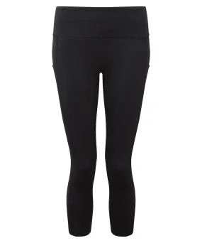 Womens TriDri® recycled performance leggings 3/4 length | Black