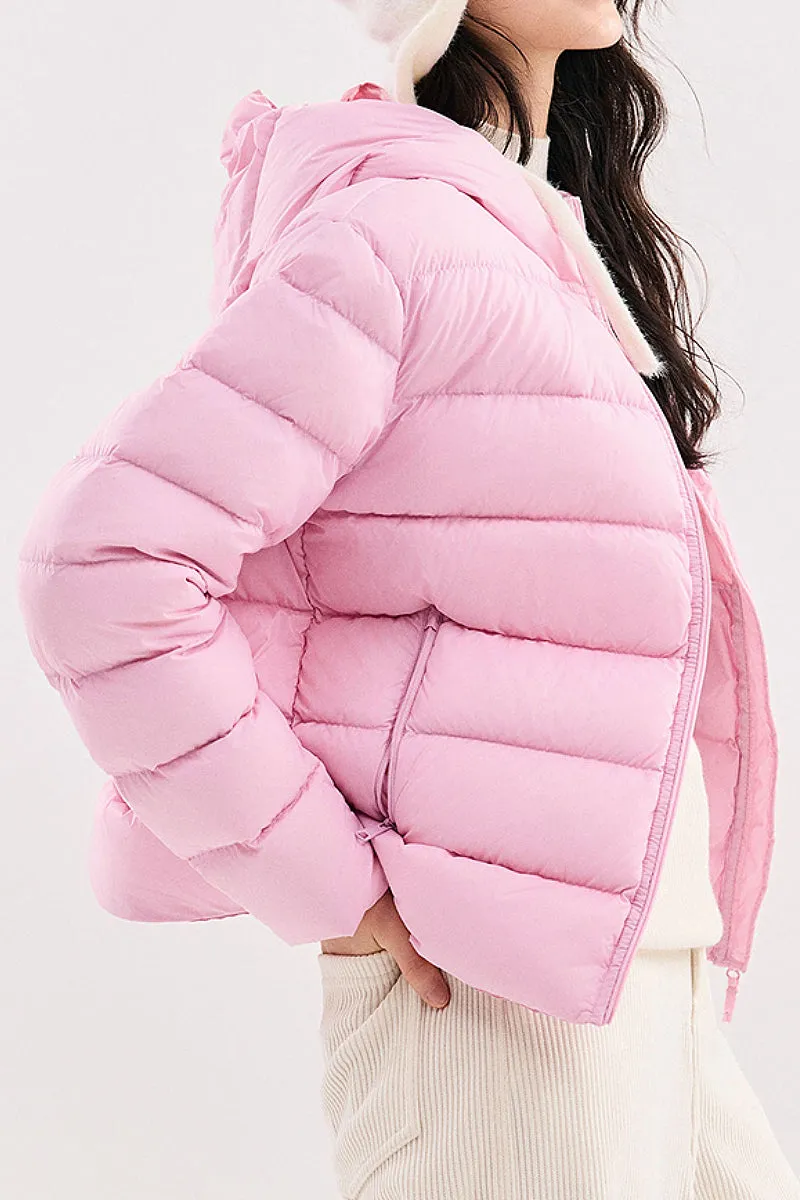 Women's Ultra Lightweight Hooded Packable Down Puffer Jacket