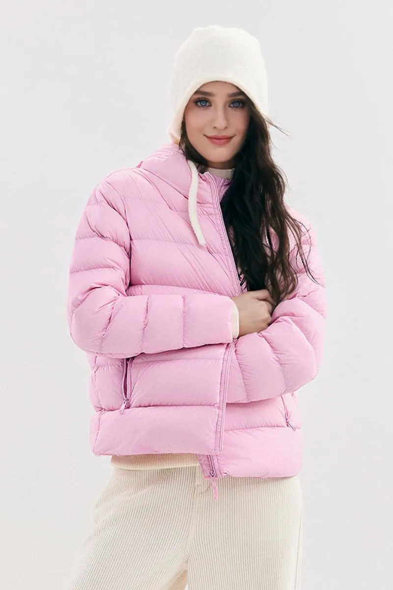 Women's Ultra Lightweight Hooded Packable Down Puffer Jacket