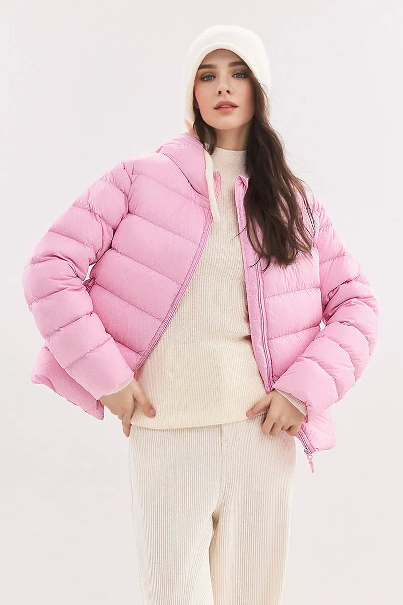 Women's Ultra Lightweight Hooded Packable Down Puffer Jacket