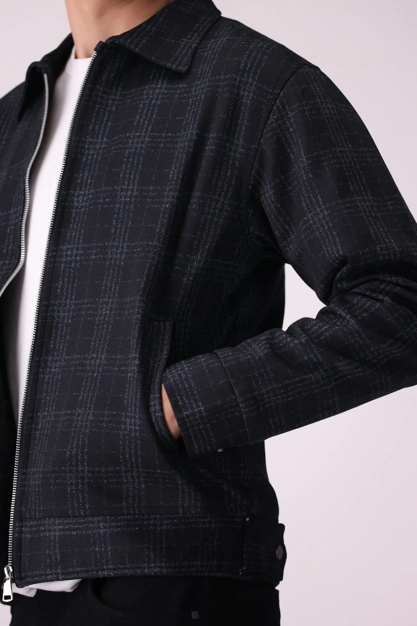 WOOL-BLEND CHECK JACKET